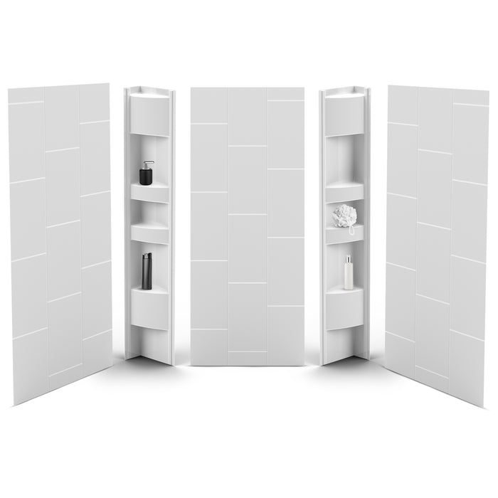 80 in. high acrylic tub or shower surround with shelves (5-piece)