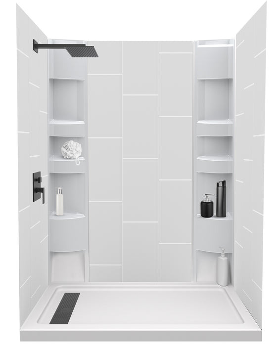 80 in. high acrylic tub or shower surround with shelves (5-piece)